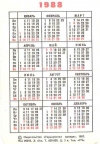 Карманный календарик СССР 1988 года | Pocket calendar of USSR | Taschenkalender
